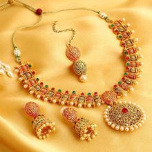 Sukkhi Glimmery Gold Plated Necklace Set for Women