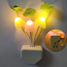 Romantic Colorful Sensor LED Mushroom Night Light Wall Lamp Home Decor