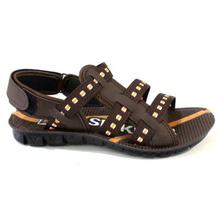 Shikhar Shoes Coffee Brown/Orange Casual Sandals For Men - 9600