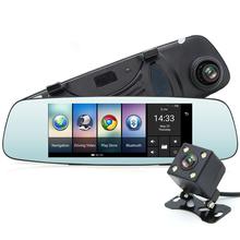 4G Car DVR Mirror Black box 7 inch Android 5.1 GPS Dash cam Video drive Recorder Rear view mirror with DVR and Camera