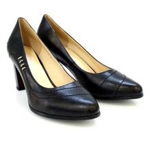 Shoe.A.Holics YAZMIN Textured PU Leather Heel Pumps For Women - Black