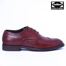 Caliber Shoes Wine Red Lace Up Formal Shoes For Men (637C)