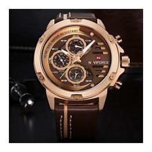 NF9110 Luxury Chronograph Analog Watch For Men - Golden/Brown