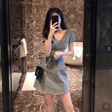 Plaid dress _2019 new women's spring dress lolita small