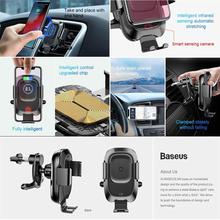 BASEUS In-car Air Vent Phone Holder Vehicle Bracket Intelligent Sensor Wireless Phone Charger - Black