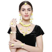 YouBella Jewellery Set for Women Floret Gota Patti Necklace, Earrings,