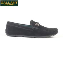 Gallant Gears Black Nubuck Leather Loafer Shoes For Men - HF84137-5