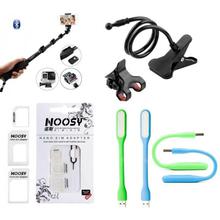 Combo Of Yunteng Selfie Stick + Lazy Stand + Noosy + LED Light