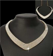 Gold and Crystal Choker Necklace