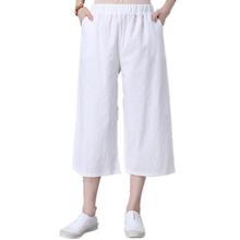 Plus size cropped pants_literature solid color loose plus