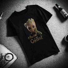 Fashion Short Sleeve T Shirt  Young Groot Avengers Hero Printed 100%