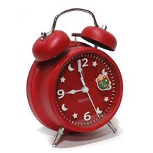 Red Metal Round Shaped Table Clock