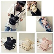 Cute Ear Mickey Mouse Leather Backpack For Women