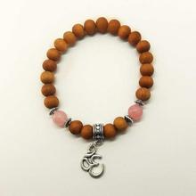 Nirvana Light Brown/Pink Sandal Wood Wrist Mala/ Bracelet