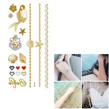 Marine Sea Shell Mermaid Waterproof Temporary Jewelry Fake Tattoo Body Stickers