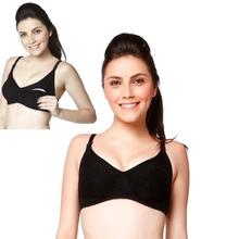 Nine Maternity Black Plain Maternity Bra For Women - 5458