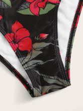 Twist Underwired Top With Random Floral Tie Side Bikini