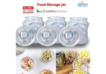 Glass Food Container Jar ( Set of 3 - 1000ml  X 3 )