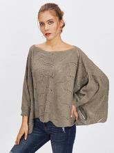 Loose Knit Scalloped Dolman Sweater