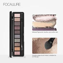 FOCALLURE 10 colors pigmented eyeshadow palette easy to wear