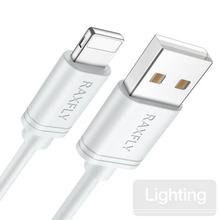 RAXFLY PVC USB Cable For iPhone X 7 8 XS Max XR Cable Lightning to USB Charging Wire For iPhone 5 5S 6 Plus iPad Data Phone Cord