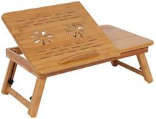 Laptop Foldable Bamboo Table With 2 Cooling Fan Portable