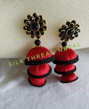 Red silk thread Earrings for women