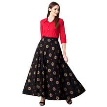 Khushal K Women's Rayon Top With Long Skirt Set