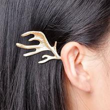 Golden Shiny Elk Horn Antler Hair Clip For Women