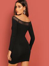 Mesh Bardot Bodycon Dress