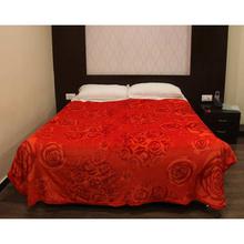 Red Rose Print King Size Fleece Blanket