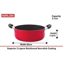 Nirlon Aluminium Cookware Set, 3-Pieces, Red/Black,