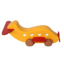 Yellow Wooden Aeroplane Modelled Toy - WCCV