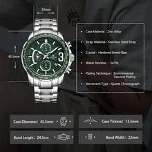 NAVIFORCE NF8017 Chronograph Sports Stainless Steel Luminous Quartz Wrist Watch