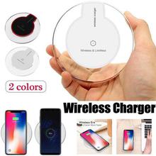 New Ultra-Thin Crystal K9 Wireless Charger For iphone X Mobile Phone Qi Fast Charge Wireless Charging Base Transmitter Round