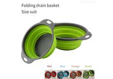 Foldable Silicone Colander Fruit Vegetable Washing Basket Drainer Kitchen Tool