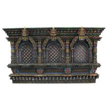 Multicolored Decorative Wooden Carved Three Ankhi Jhyal Showpiece-7