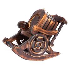 6 Piece Chair Designed Tea Coaster - Brown