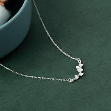 Silver jewelry clavicle chain _ Wanying ginkgo leaf necklace