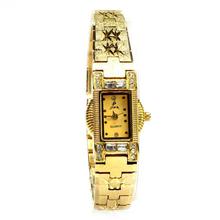 Supa Gold Strap Black Yellow Dial Watch For Women