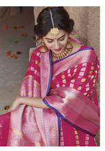 Stylee Lifestyle Magenta Banarasi Silk Jacquard Saree - 1859