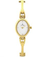 Titan 340Ym01 White Dial Analog Watch - For Women