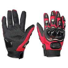 Red/Black  Biker Grip Full Gloves