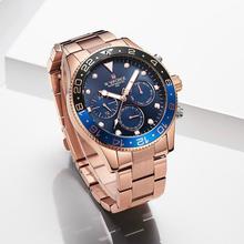 NaviForce Day Date Function Business Blue/RoseGold Chronograph Watch (NF9147)