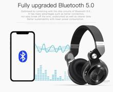 Bluedio T2s Bluetooth Headphones 5.0 On Ear with Mic, 57mm Driver Rotary Folding Wireless Headset, Wired and Wireless headphones for Cell Phone/ TV/ PC, 40 Hours Play Time (Black)