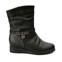 Shoe.A.Holics Black Camila Wrinkled Ankle Boots For Women