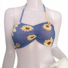 Tie Back Halter Design Bra With Cover-Ups (Sky Blue)