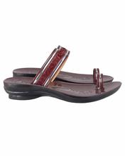 Shikhar Women's Toe Slip Sleeky Maroon Sandal