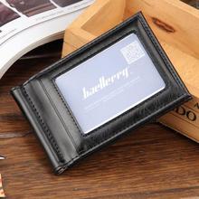 Magnetic Money Clip Wallet Men Leather Purse Minimalist