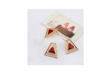 Bold Red Triangle Stud Earrings